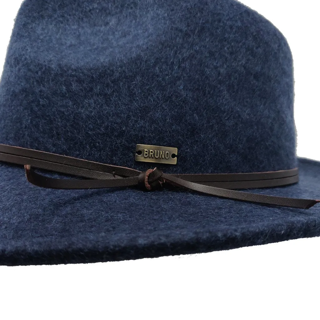 Bruno Capelo Tarik Flat Brim Wool Fedora Accessories_Bruno Capelo_Hats