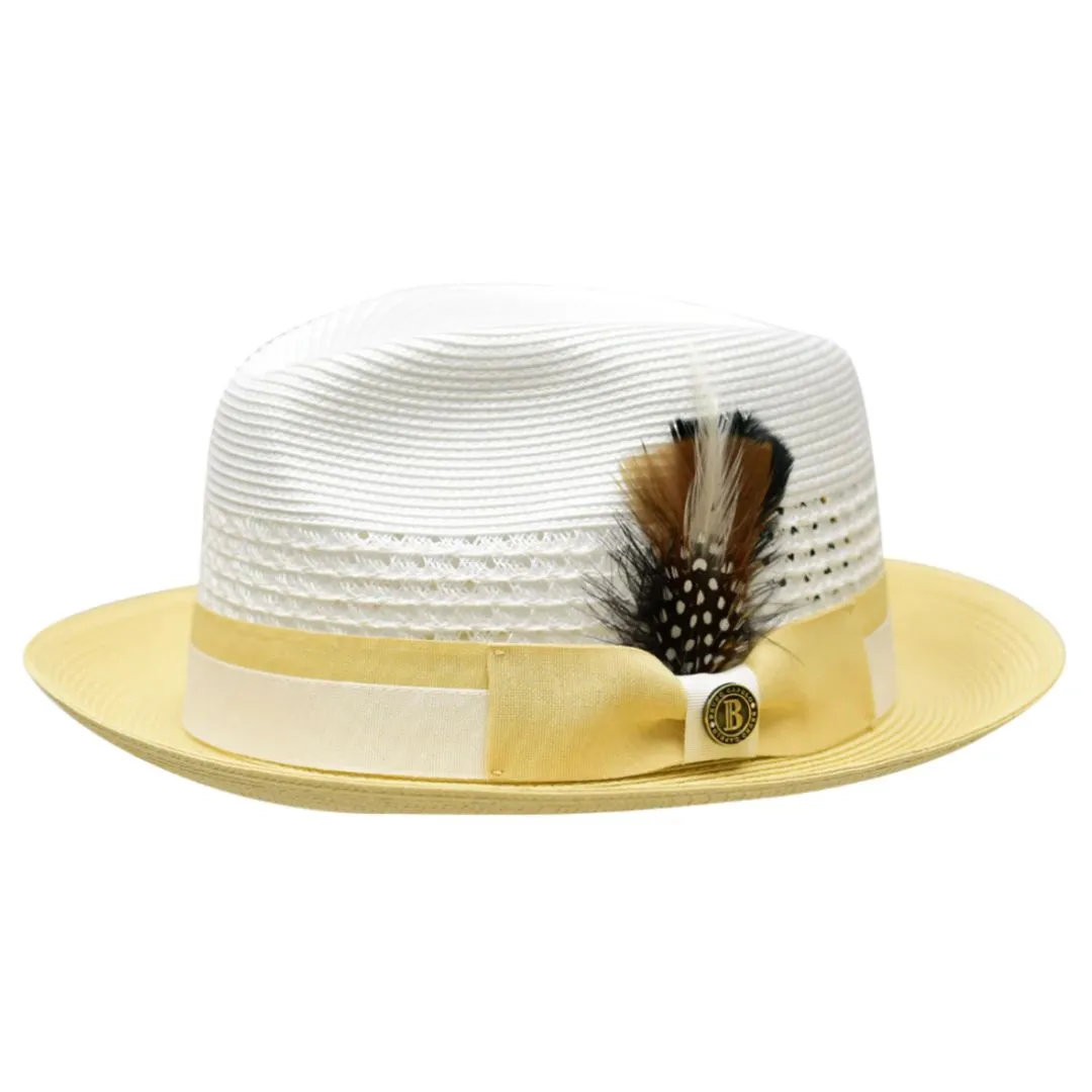 Bruno Capelo The Rocco Pinch Front Straw Fedora Accessories_Bruno Capelo_Hats