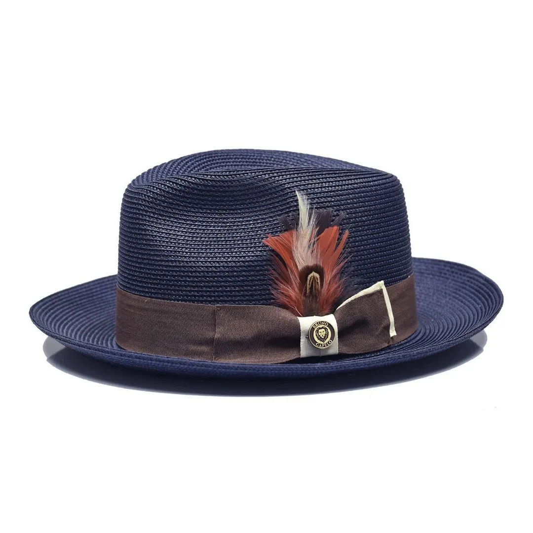 Bruno Capelo Theo Pinch Front Straw Fedora Accessories_Bruno Capelo_Hats