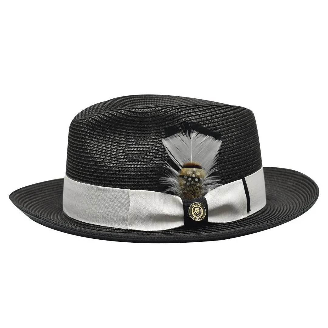 Bruno Capelo Theo Pinch Front Straw Fedora Accessories_Bruno Capelo_Hats