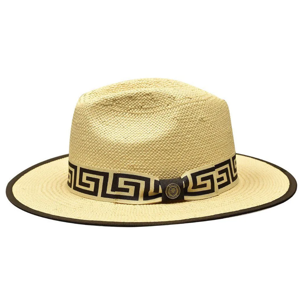 Bruno Capelo Valentino Wide Brim Pinch Front Straw Fedora Accessories_Bruno Capelo_Hats