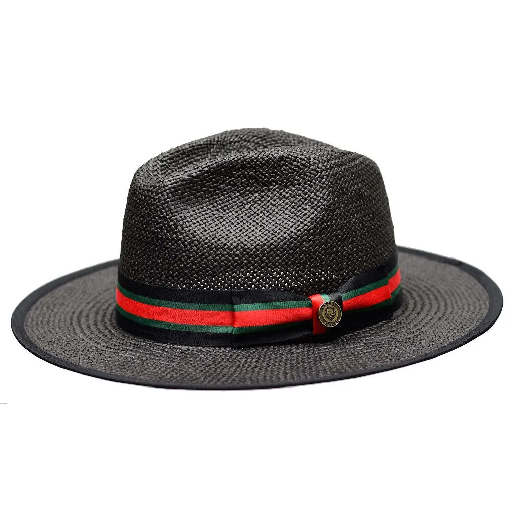 Bruno Capelo Valentino Wide Brim Pinch Front Straw Fedora Accessories_Bruno Capelo_Hats