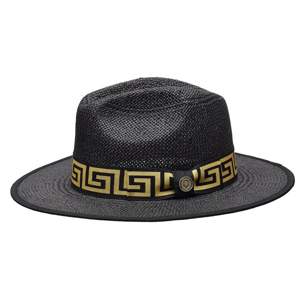 Bruno Capelo Valentino Wide Brim Pinch Front Straw Fedora Accessories_Bruno Capelo_Hats