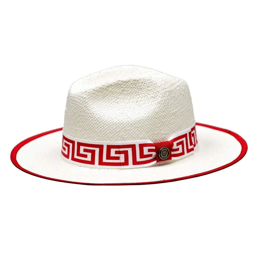 Bruno Capelo Valentino Wide Brim Pinch Front Straw Fedora Accessories_Bruno Capelo_Hats