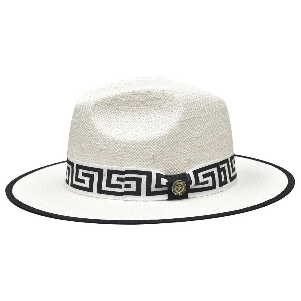 Bruno Capelo Valentino Wide Brim Pinch Front Straw Fedora Accessories_Bruno Capelo_Hats