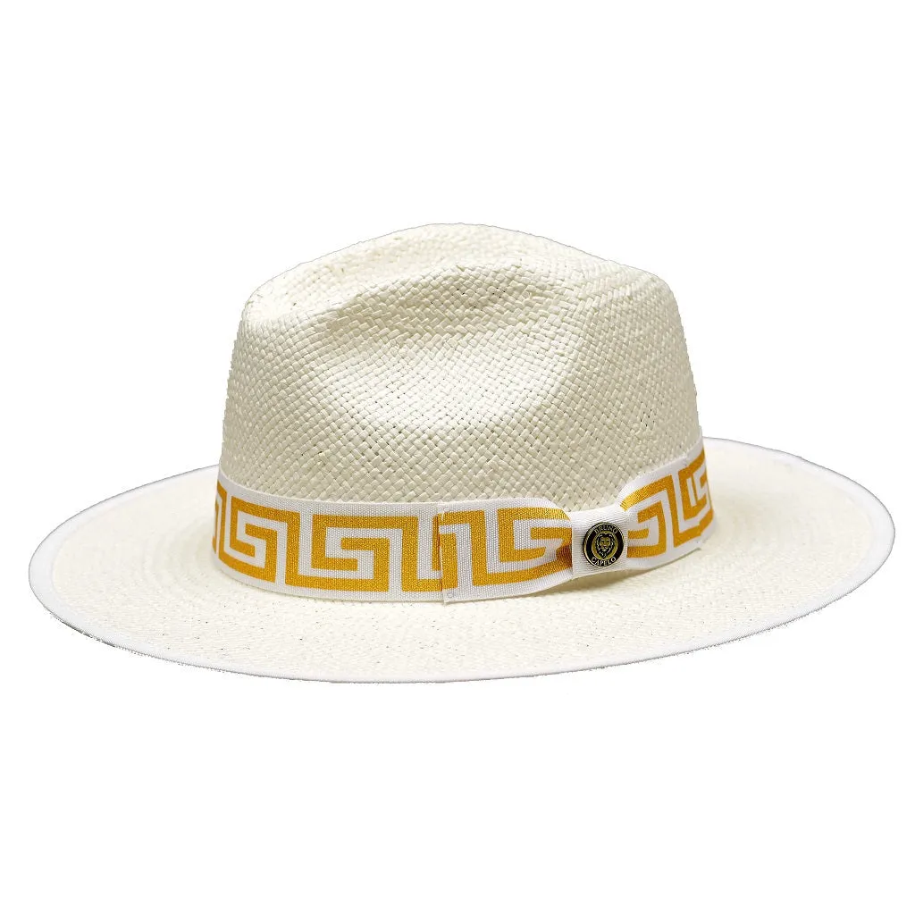 Bruno Capelo Valentino Wide Brim Pinch Front Straw Fedora Accessories_Bruno Capelo_Hats