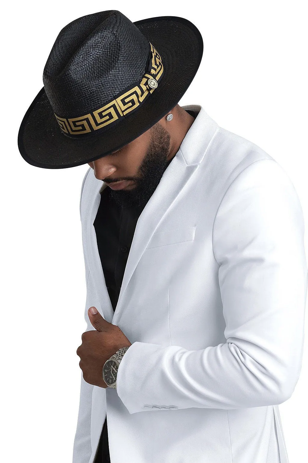 Bruno Capelo Valentino Wide Brim Pinch Front Straw Fedora Accessories_Bruno Capelo_Hats