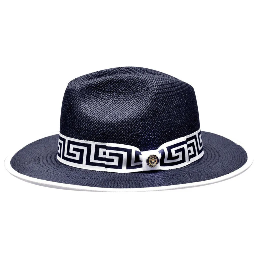 Bruno Capelo Valentino Wide Brim Pinch Front Straw Fedora Accessories_Bruno Capelo_Hats