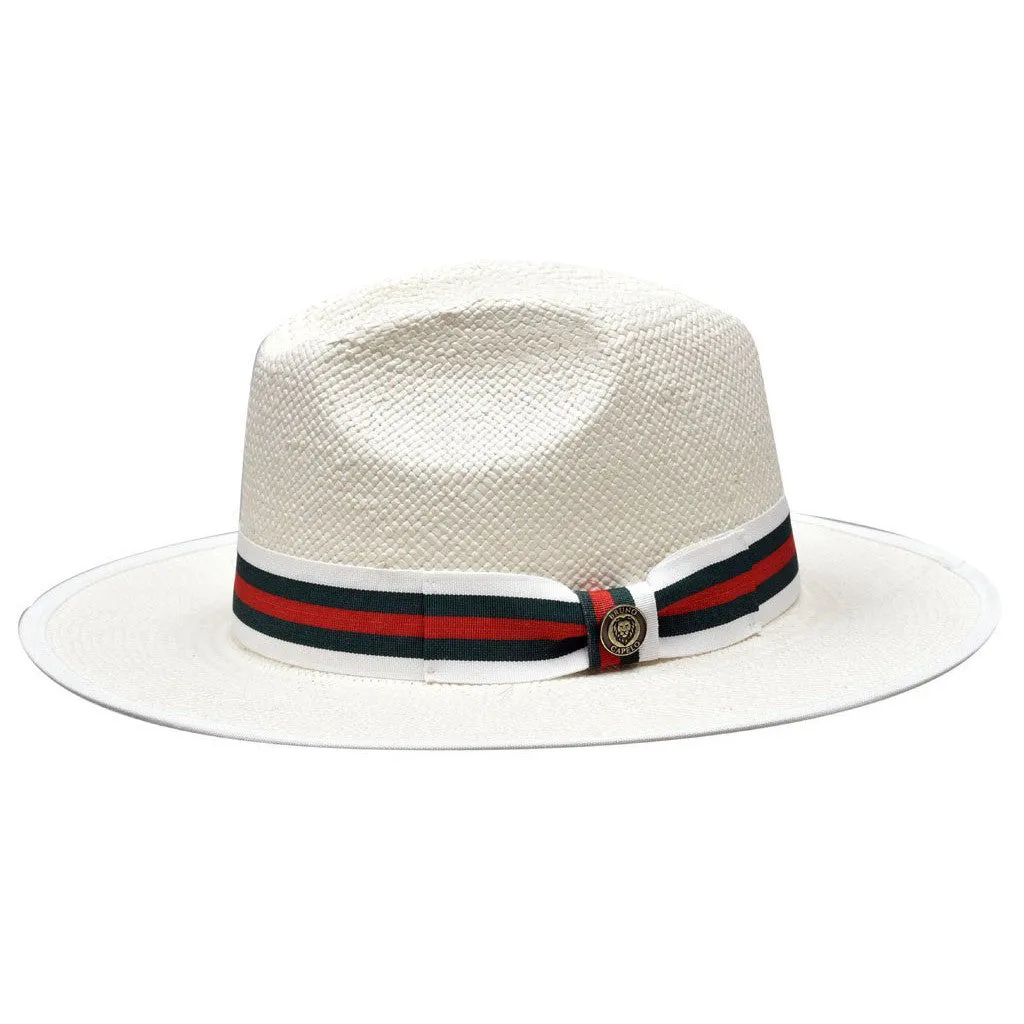 Bruno Capelo Valentino Wide Brim Pinch Front Straw Fedora Accessories_Bruno Capelo_Hats
