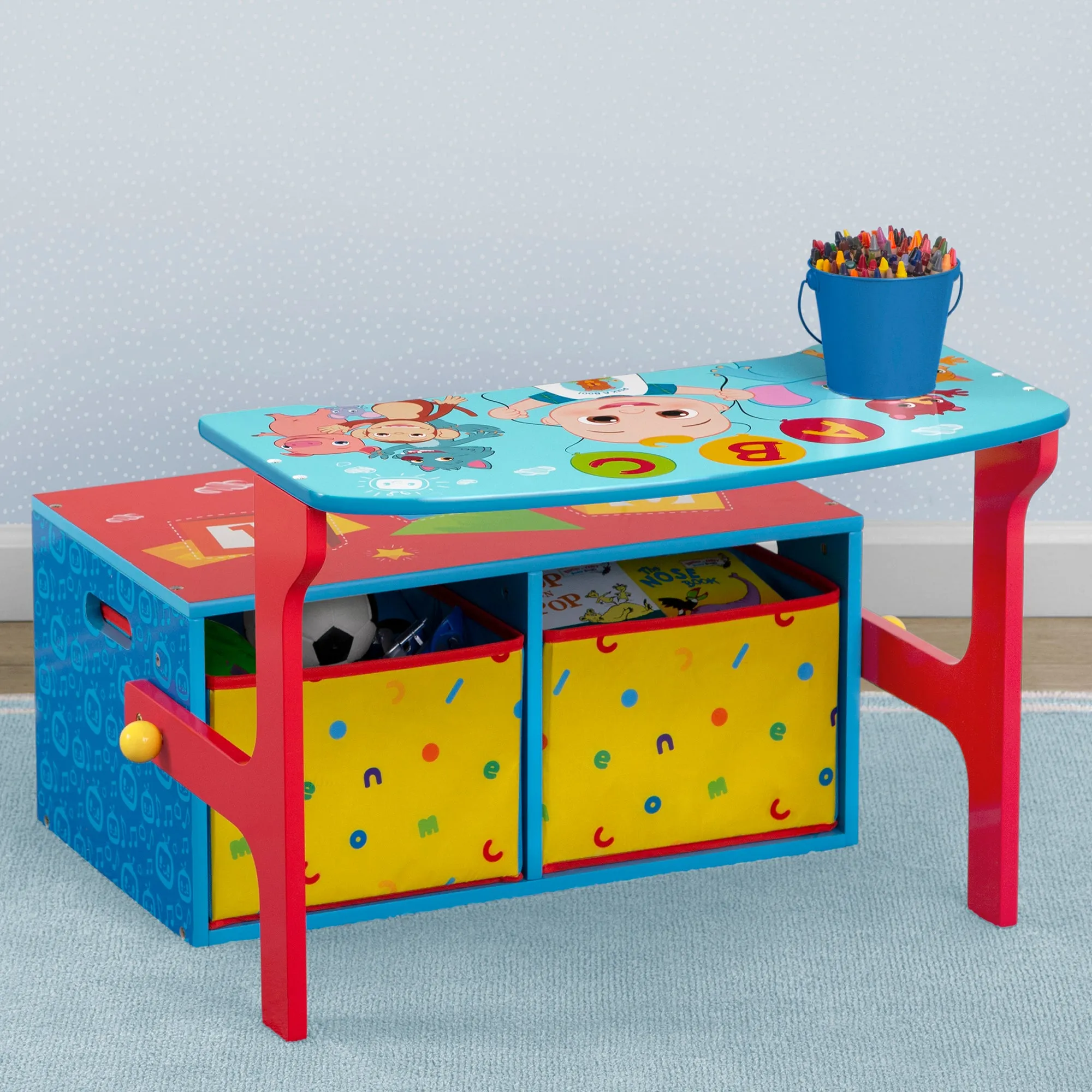 CoComelon 2-in-1 Activity Bench and Desk Babykids_Delta Children_Toy Storage & Bookshelves