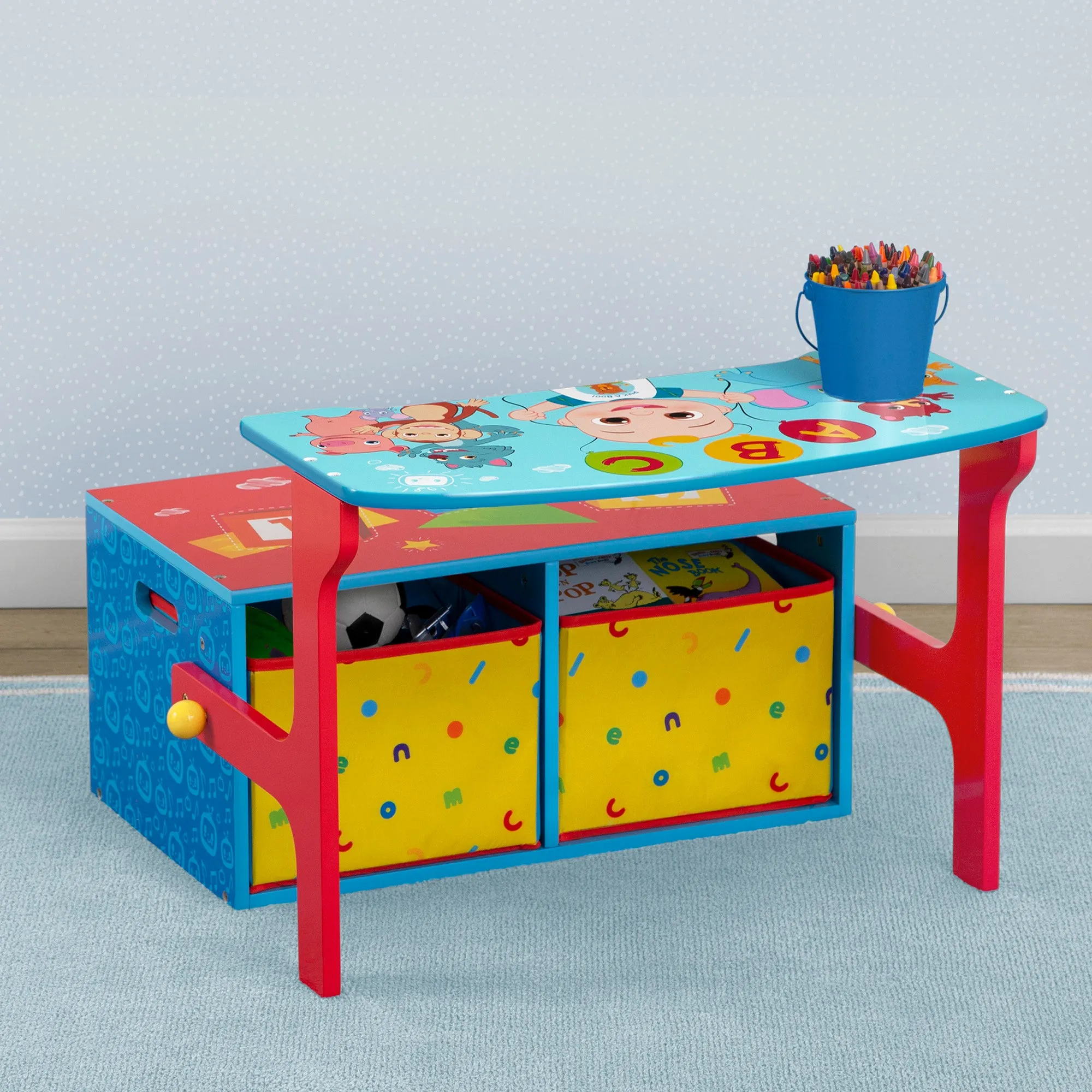 CoComelon 2-in-1 Activity Bench and Desk Babykids_Delta Children_Toy Storage & Bookshelves