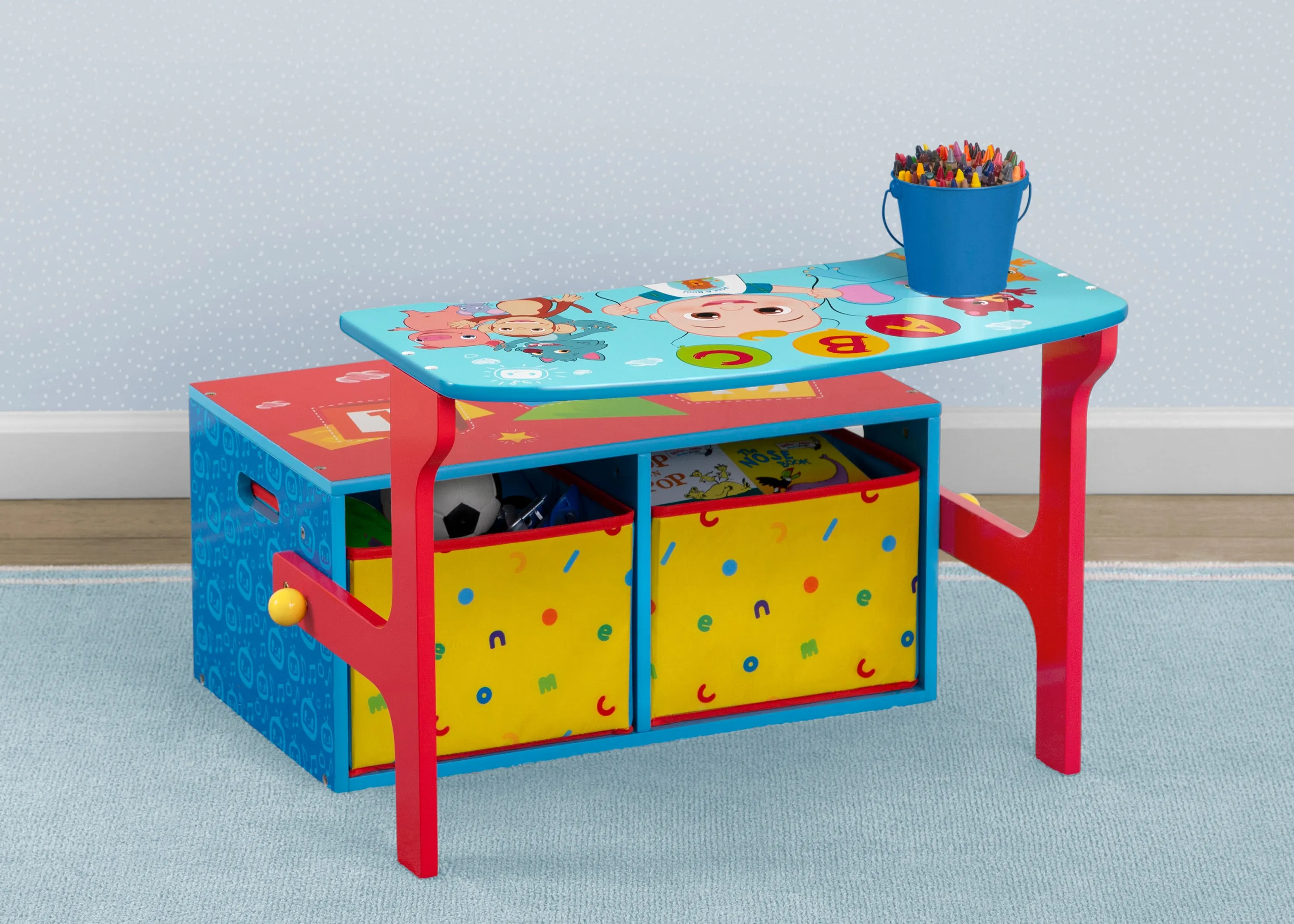 CoComelon 2-in-1 Activity Bench and Desk Babykids_Delta Children_Toy Storage & Bookshelves