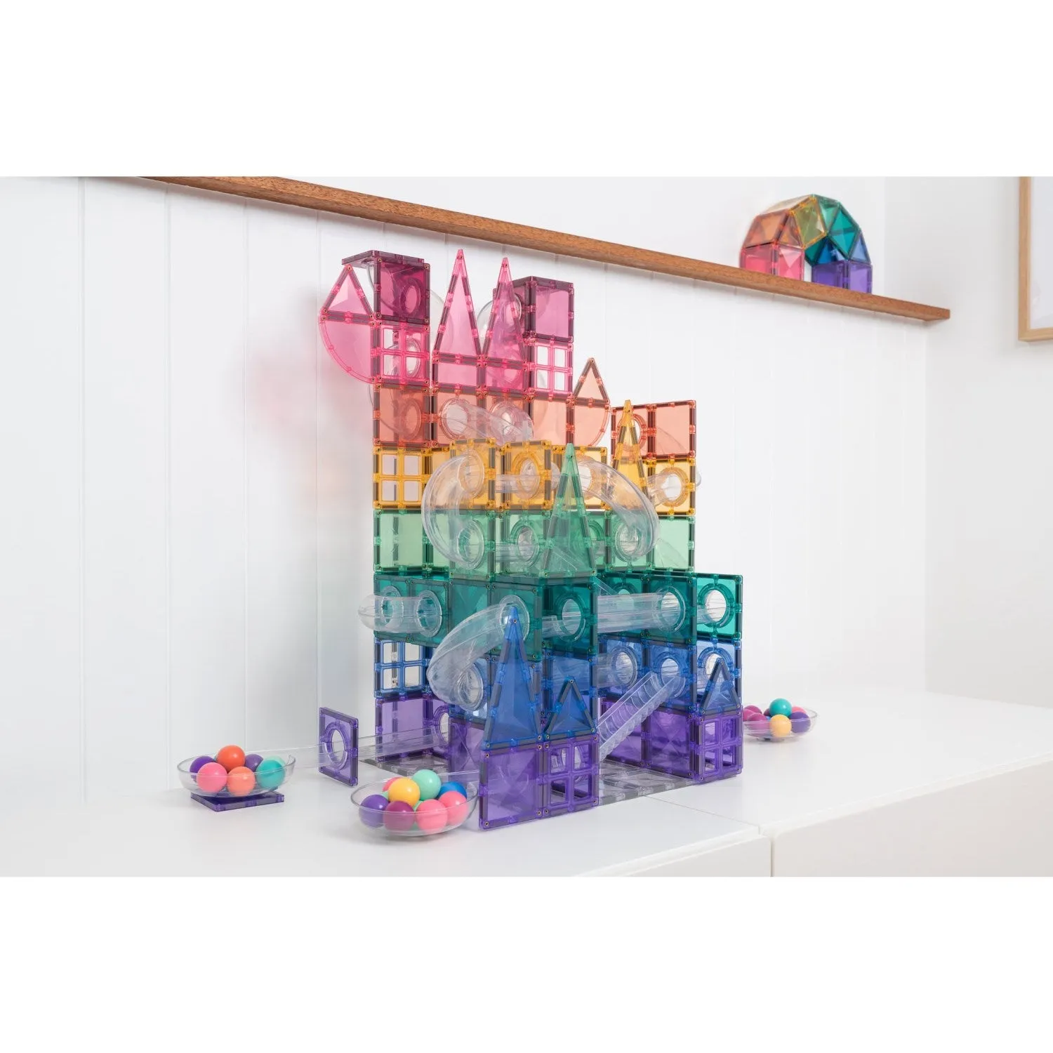 Connetix Pastel Ball Run Expansion Pack 80 Pieces