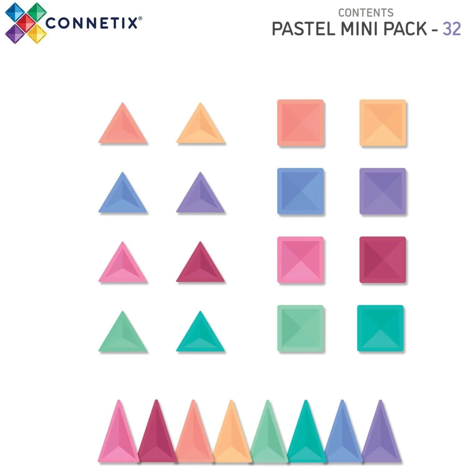 Connetix Pastel Mini Pack 32 Pieces