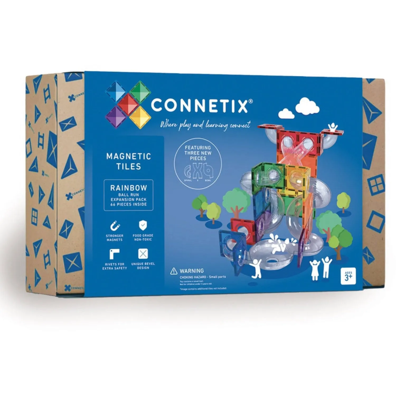 Connetix Rainbow Ball Run Expansion Pack 66 Pieces