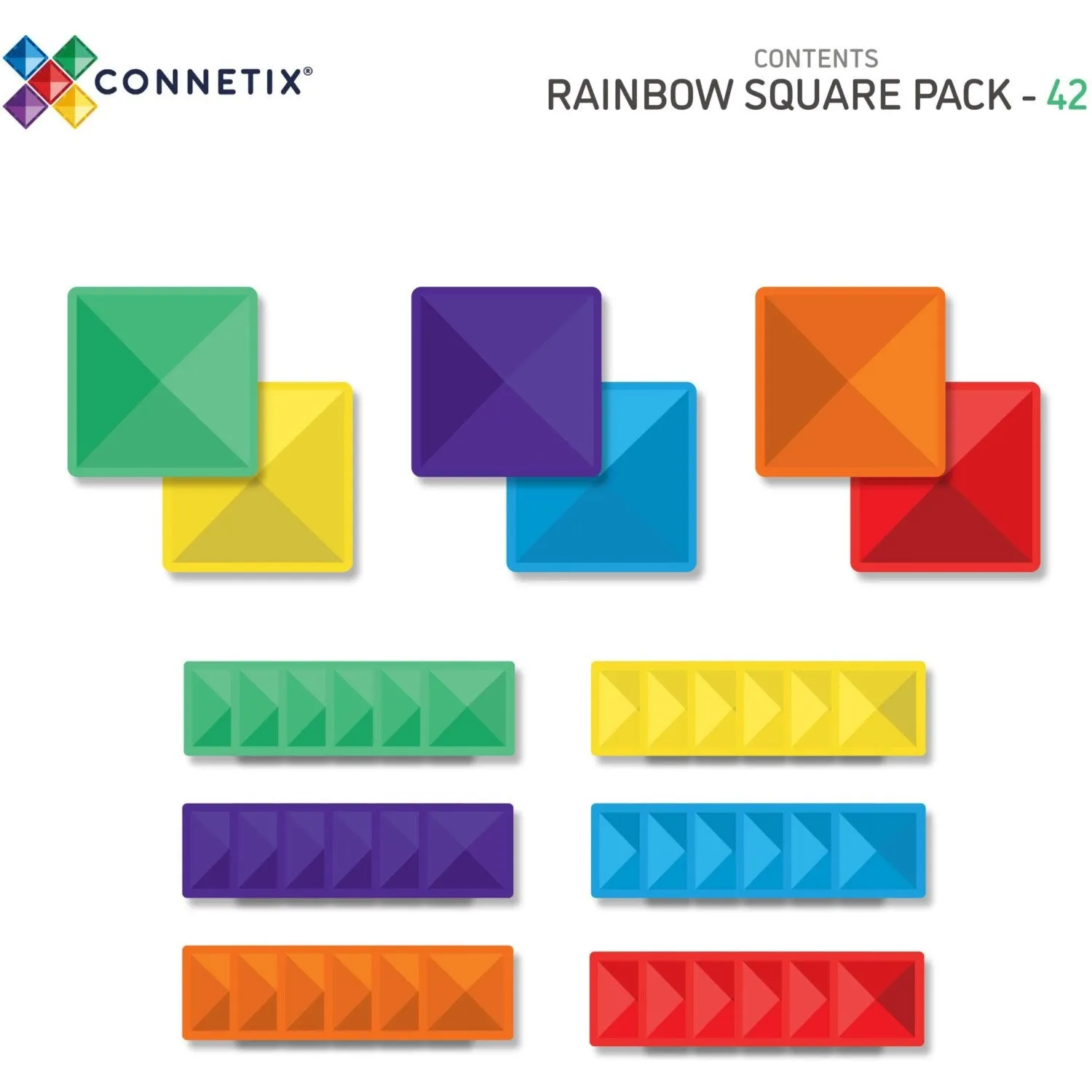 Connetix Rainbow Square Pack 42 Pieces