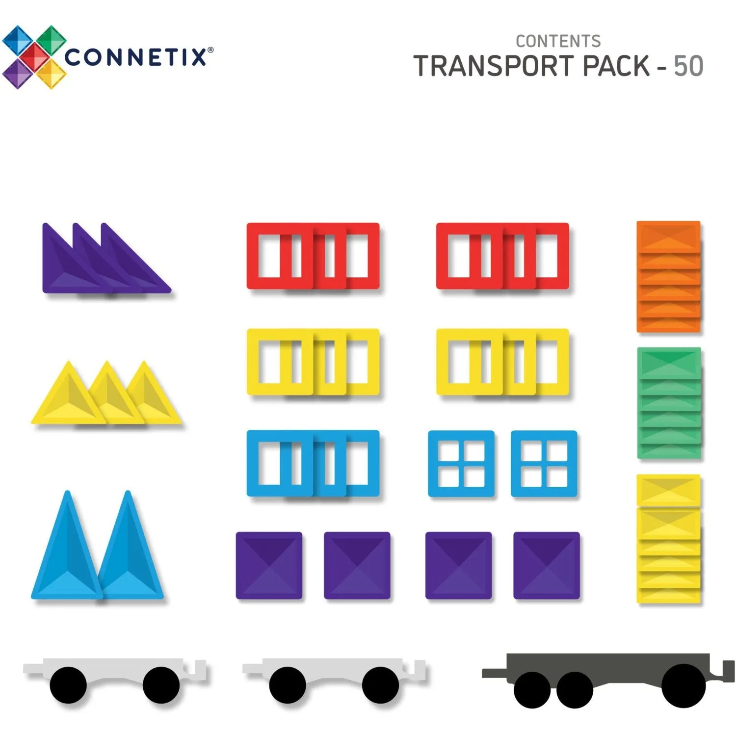Connetix Rainbow Transport Pack 50 Pieces