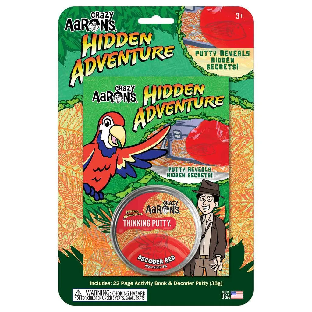 Crazy Aaron's Toys Hidden Adventure Thinking Putty - Decoder Red