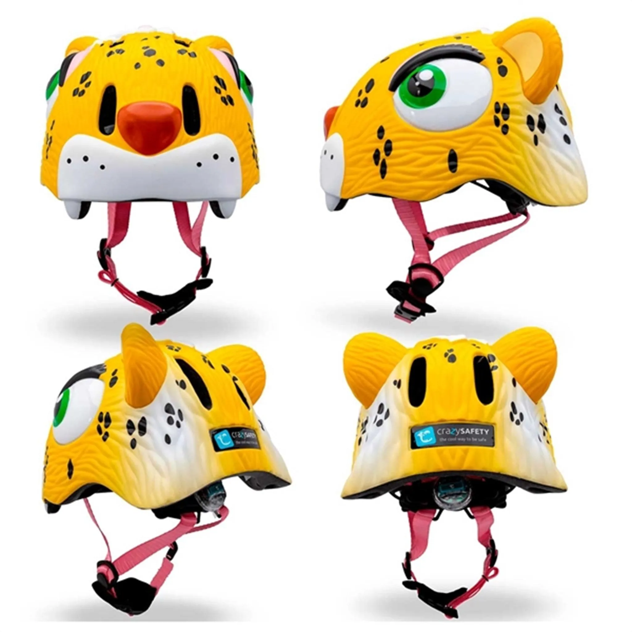 Crazy Safety Leopard Bicycle Helmet Yellow