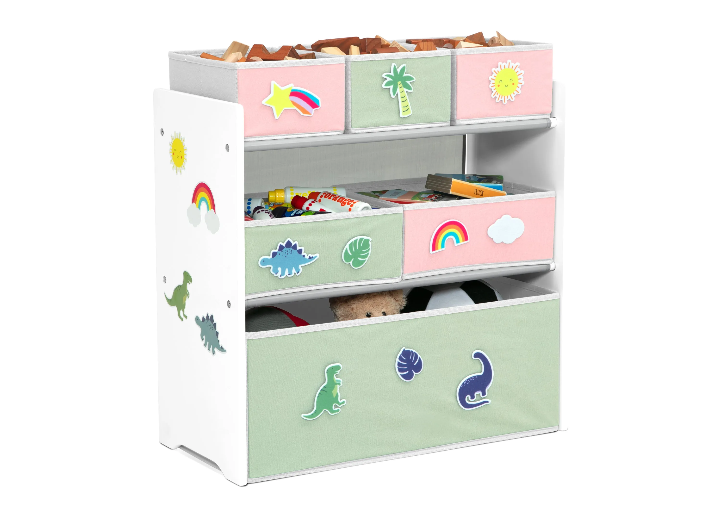 Design & Store 6 Bin Toy Storage Organizer with Interchangeable Patches Babykids_Delta Children_Toy Storage & Bookshelves