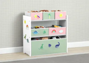 Design & Store 6 Bin Toy Storage Organizer with Interchangeable Patches Babykids_Delta Children_Toy Storage & Bookshelves