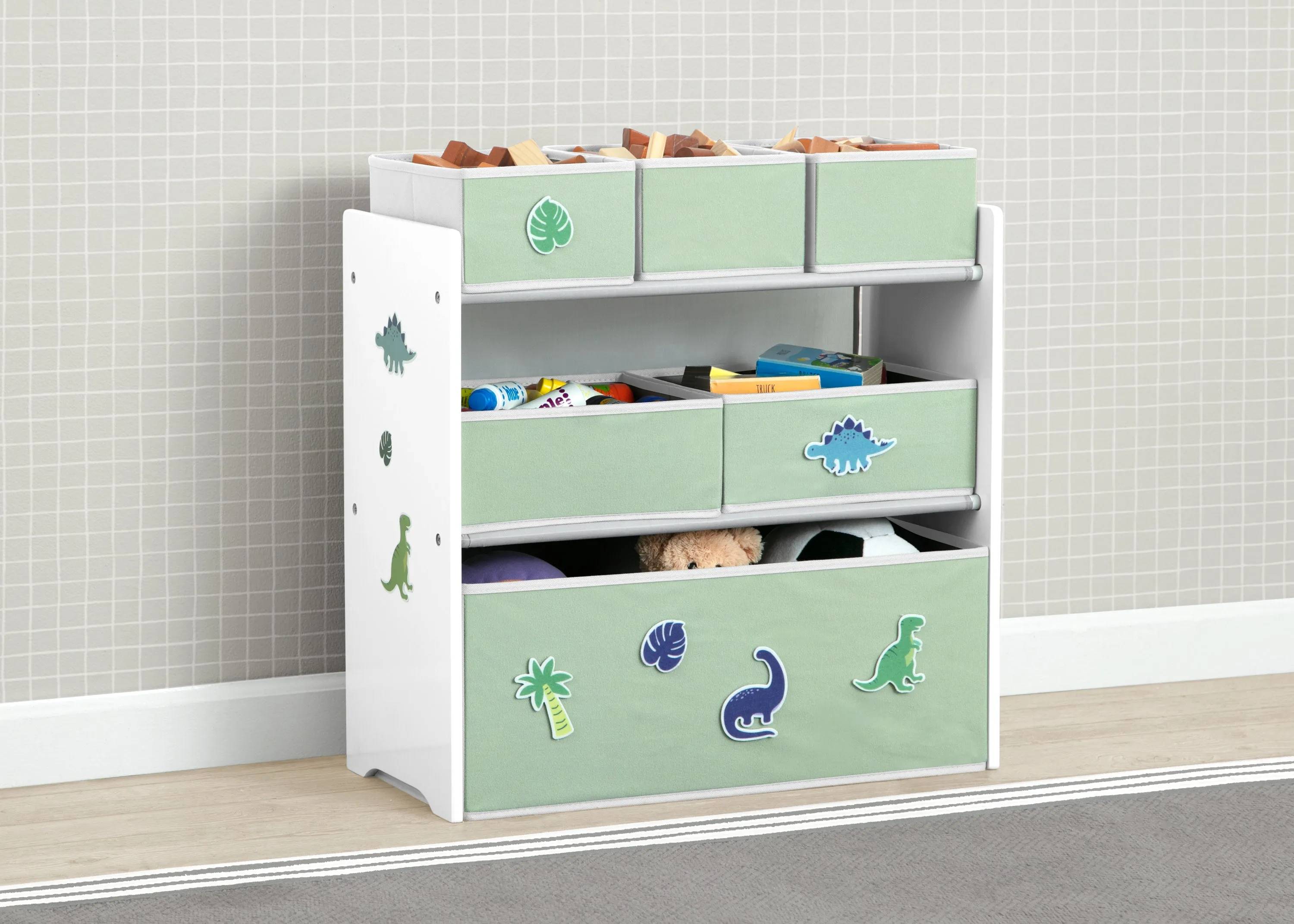 Design & Store 6 Bin Toy Storage Organizer with Interchangeable Patches Babykids_Delta Children_Toy Storage & Bookshelves