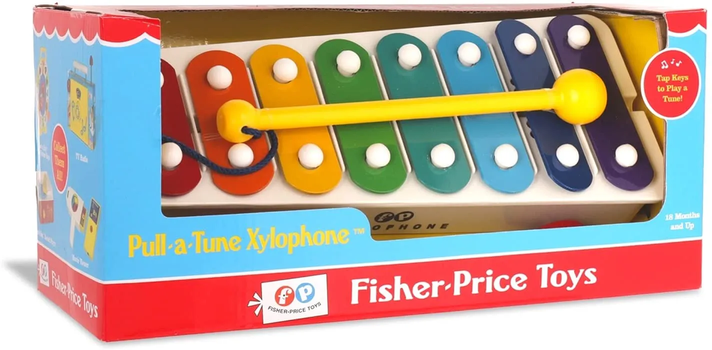 Fisher-Price Toys Basic Fun BFI1702 Fisher Price Classics Pull a Tune Xylophone EA, Multicolor