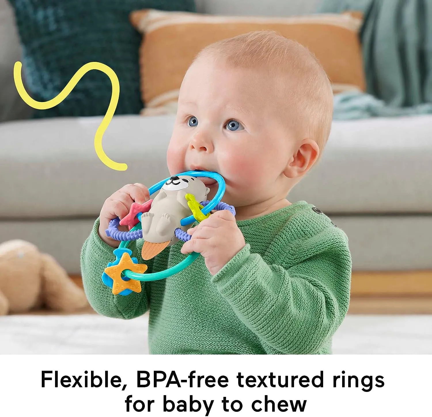 Fisher-Price Toys ?Fisher-Price Baby Rattle and BPA-Free Teething Toy with Flexible Rings