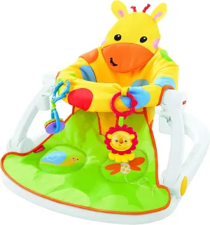 Fisher-Price Toys Fisher-Price DJD81 Giraffe Sit-Me-Up Floor Seat, Portable Baby Chair or Seat with Removable Tray, Rattle and Teething Toy
