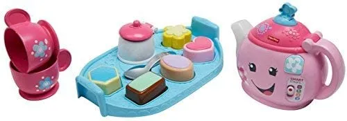 Fisher-Price Toys Fisher-Price DYM76 Laugh and Learn Sweet Manners Tea Playset, Toddler Role Play Tea Set Toy for Children with Educational Shape Sorter, Suitable 18 Months Plus