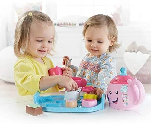 Fisher-Price Toys Fisher-Price DYM76 Laugh and Learn Sweet Manners Tea Playset, Toddler Role Play Tea Set Toy for Children with Educational Shape Sorter, Suitable 18 Months Plus