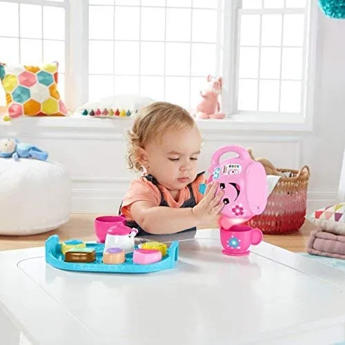 Fisher-Price Toys Fisher-Price DYM76 Laugh and Learn Sweet Manners Tea Playset, Toddler Role Play Tea Set Toy for Children with Educational Shape Sorter, Suitable 18 Months Plus