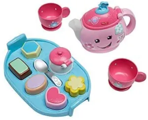 Fisher-Price Toys Fisher-Price DYM76 Laugh and Learn Sweet Manners Tea Playset, Toddler Role Play Tea Set Toy for Children with Educational Shape Sorter, Suitable 18 Months Plus
