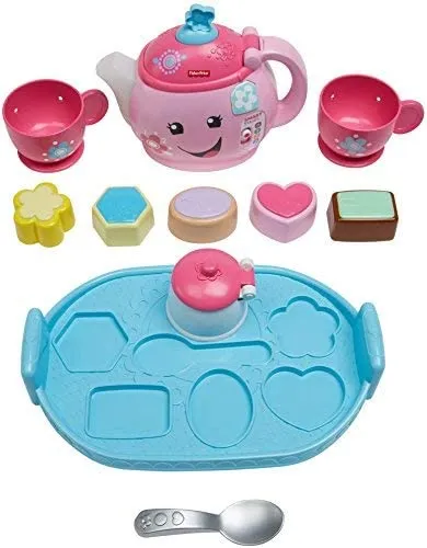 Fisher-Price Toys Fisher-Price DYM76 Laugh and Learn Sweet Manners Tea Playset, Toddler Role Play Tea Set Toy for Children with Educational Shape Sorter, Suitable 18 Months Plus