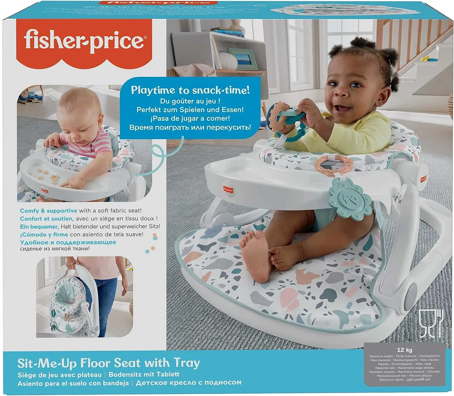 Fisher-Price Toys Fisher-Price HBD68 DLX Sit Me Up Floor Seat w/Tray and 2 Baby Toys