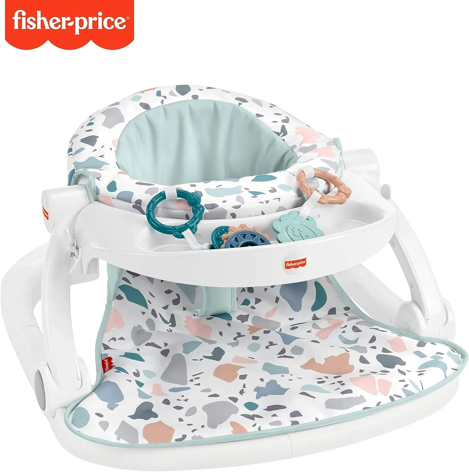 Fisher-Price Toys Fisher-Price HBD68 DLX Sit Me Up Floor Seat w/Tray and 2 Baby Toys