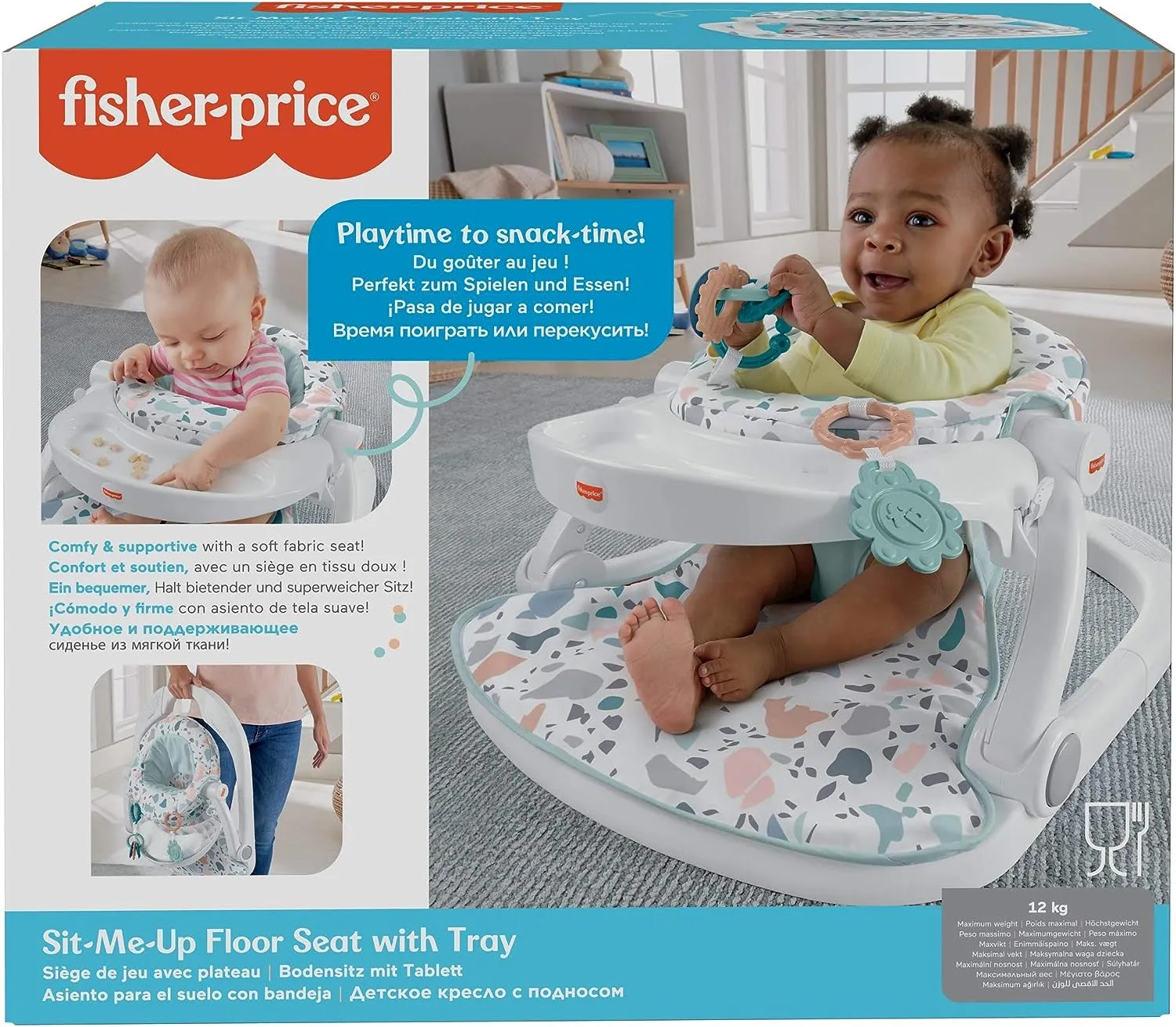 Fisher-Price Toys Fisher-Price HBD68 DLX Sit Me Up Floor Seat w/Tray and 2 Baby Toys