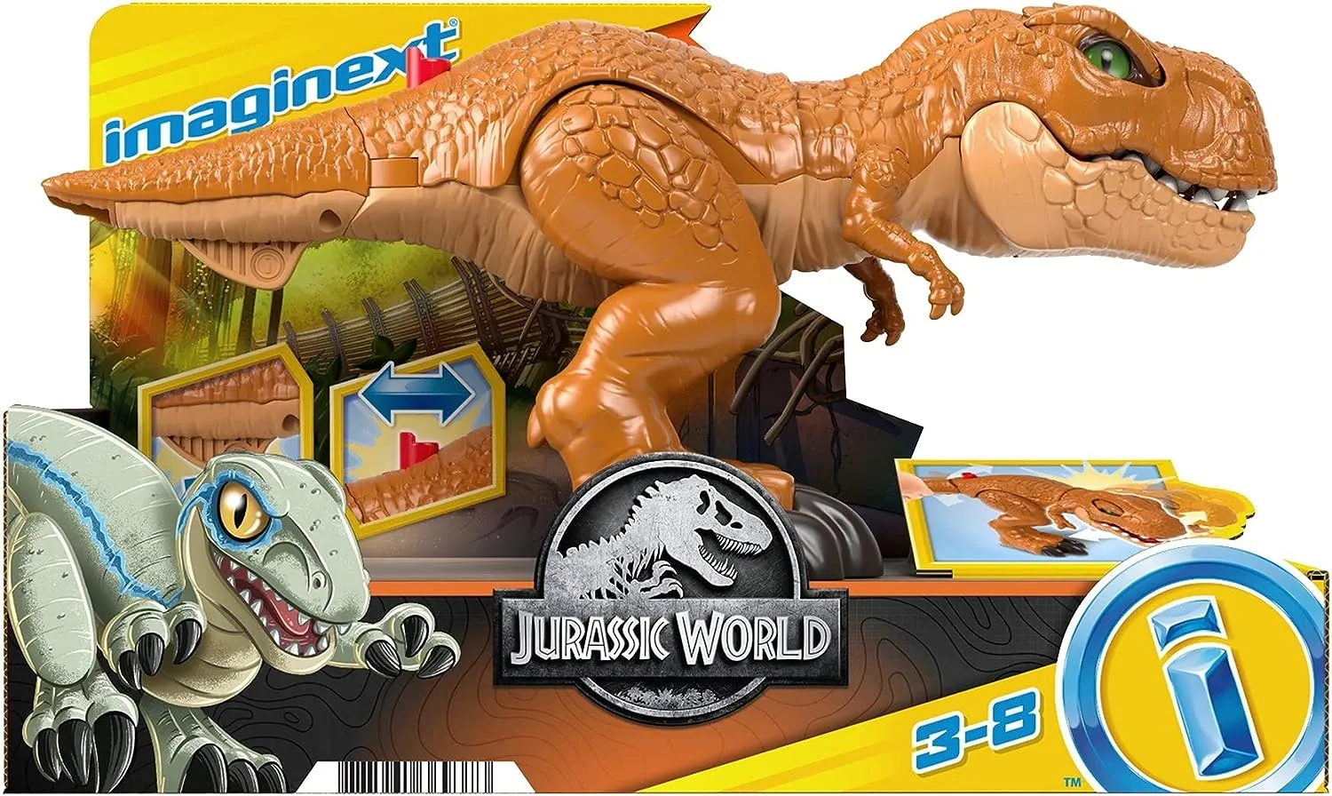 Fisher-Price Toys ?Fisher-Price Imaginext Jurassic World Thrashin Action T Rex dinosaur figure for kids