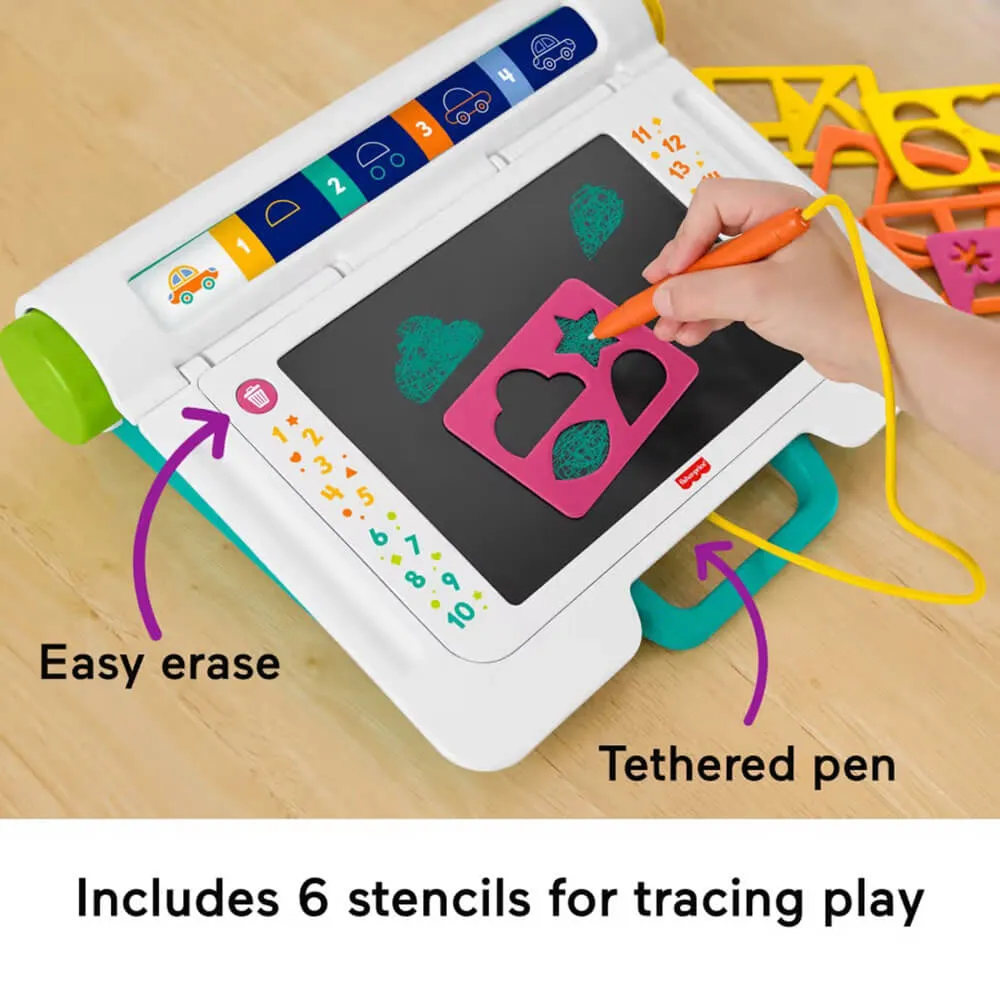 Fisher-Price Toys Fisher-Price Learn & Doodle Desk, Mess-Free Writing & Drawing Tablet With Lcd Screen