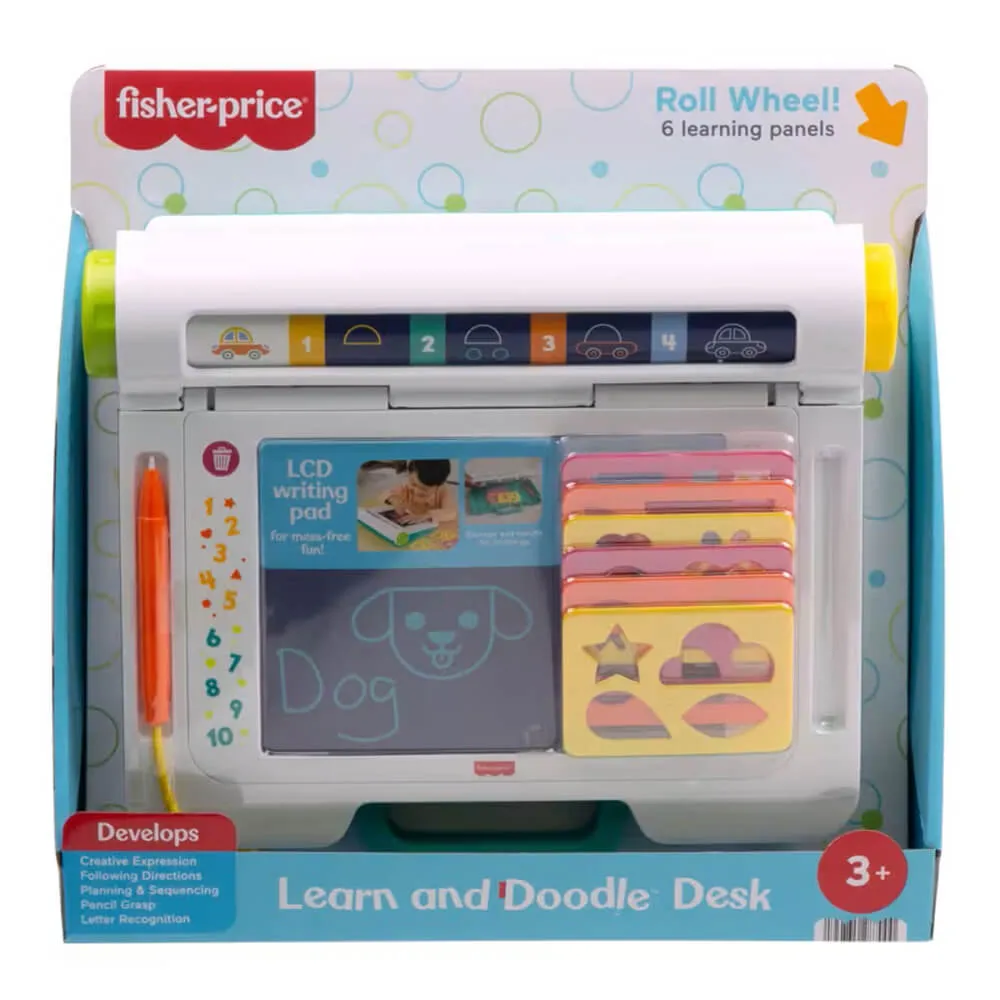 Fisher-Price Toys Fisher-Price Learn & Doodle Desk, Mess-Free Writing & Drawing Tablet With Lcd Screen
