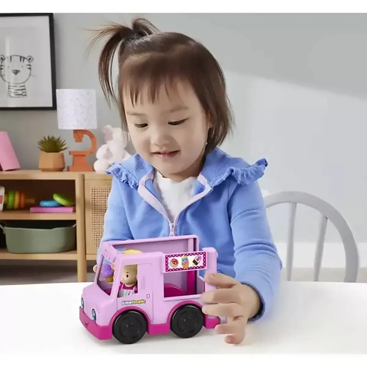 Fisher-Price Toys Fisher-Price Little People Barbie Ice Cream Truck Push-Along Vehicle