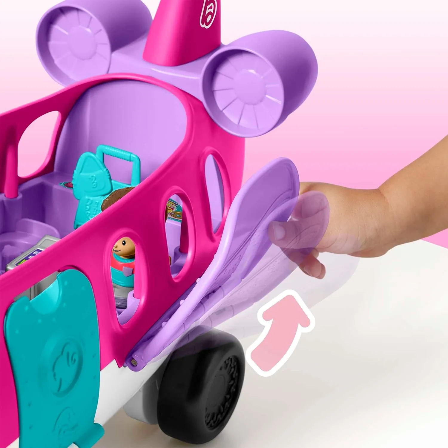 Fisher-Price Toys Fisher-Price Little People Barbie Toy Airplane for Toddlers with Lights Music and Folding Stairs