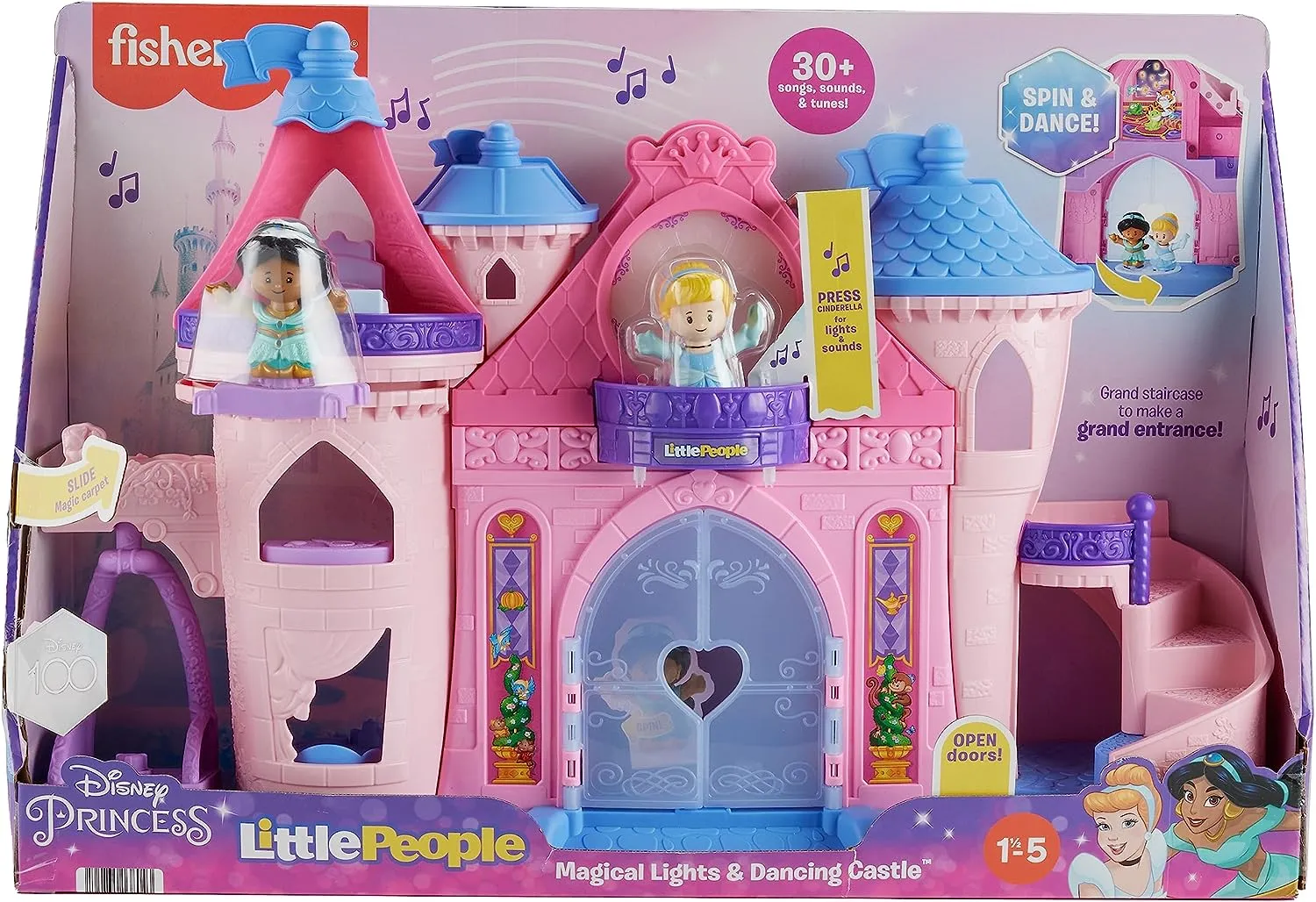 Fisher-Price Toys Fisher-Price Little People Disney Princess Magical Lights & Dancing Castle with 2 Figures