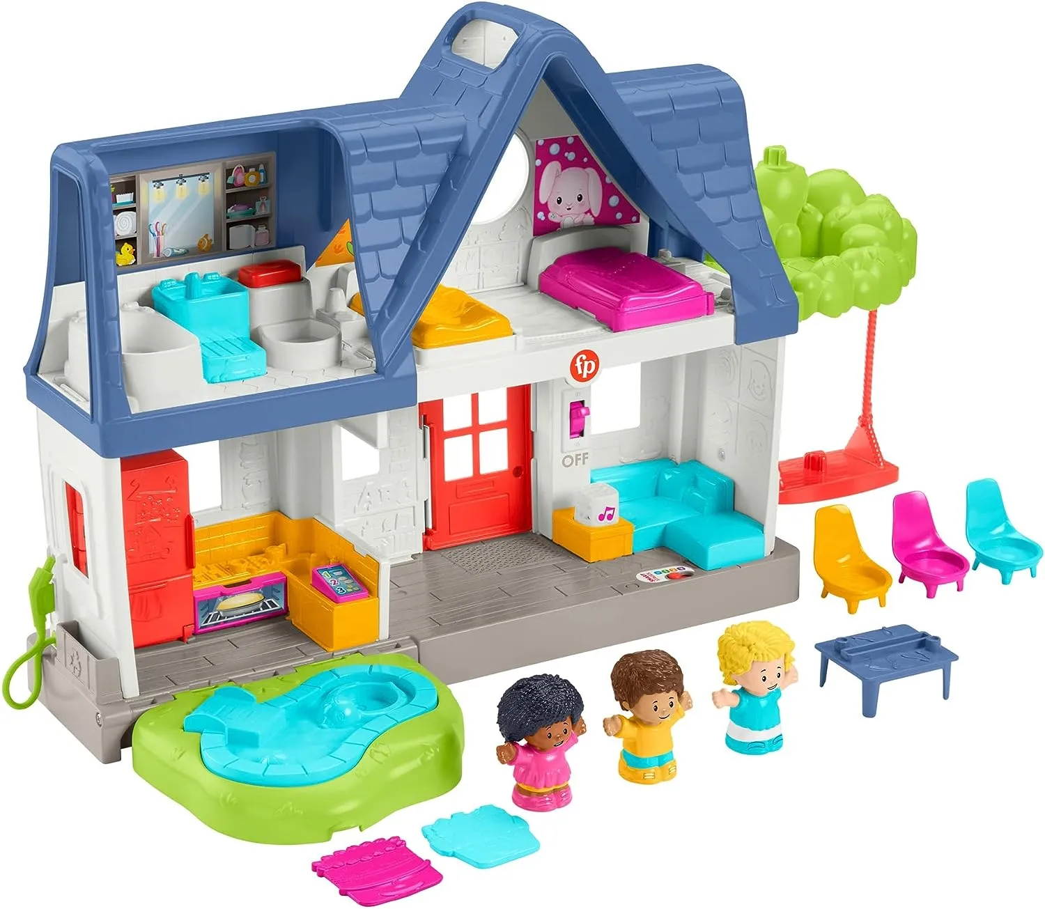 Fisher-Price Toys Fisher-Price Little People Friends Together Play House - UK English Edition, Playset with Smart Stages Learning Content for Toddlers and Preschool Kids
