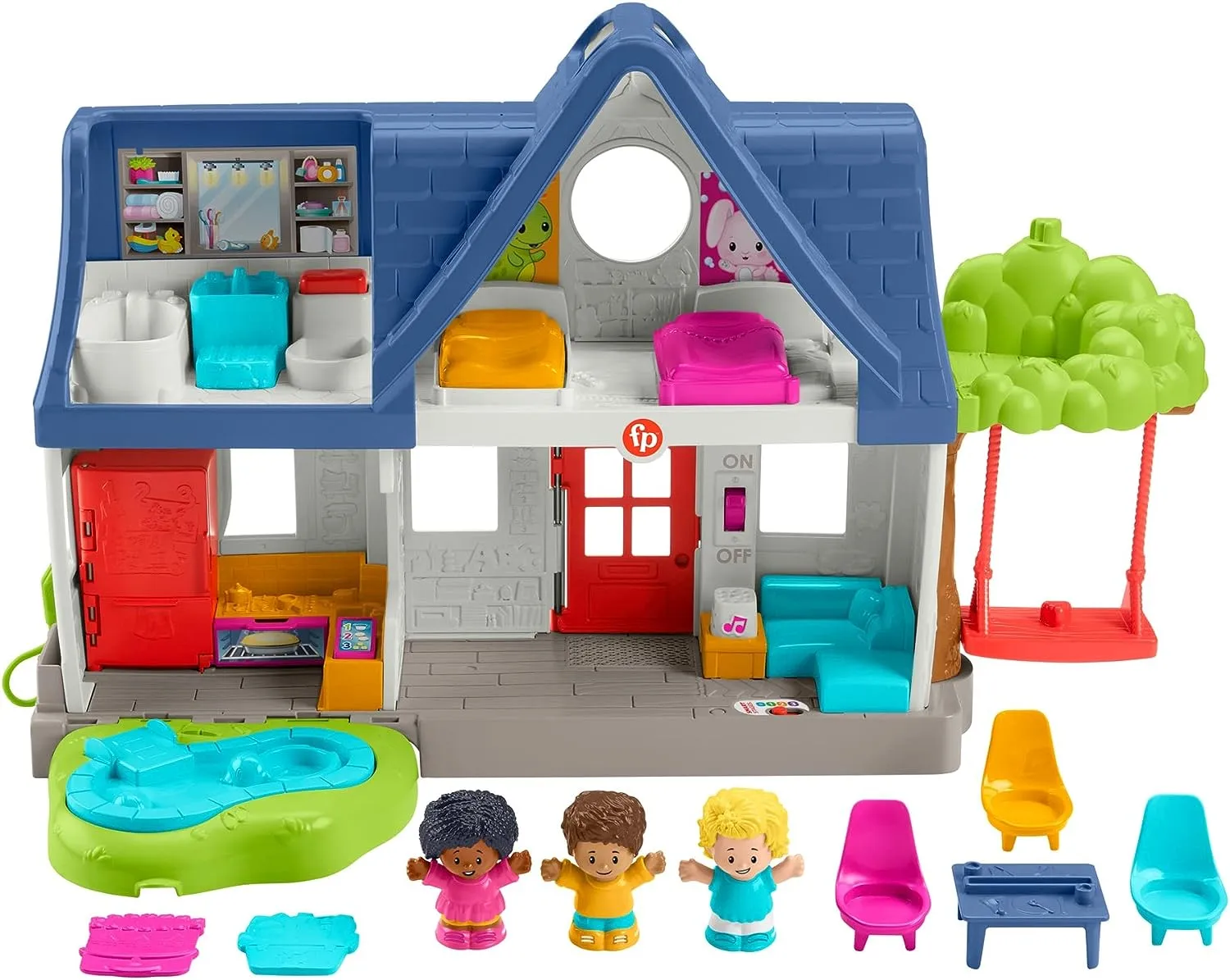 Fisher-Price Toys Fisher-Price Little People Friends Together Play House - UK English Edition, Playset with Smart Stages Learning Content for Toddlers and Preschool Kids