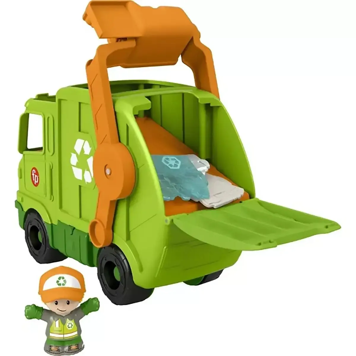 Fisher-Price Toys Fisher-Price Little People Recycling Truck Musical Toddler Garbage Toy Set