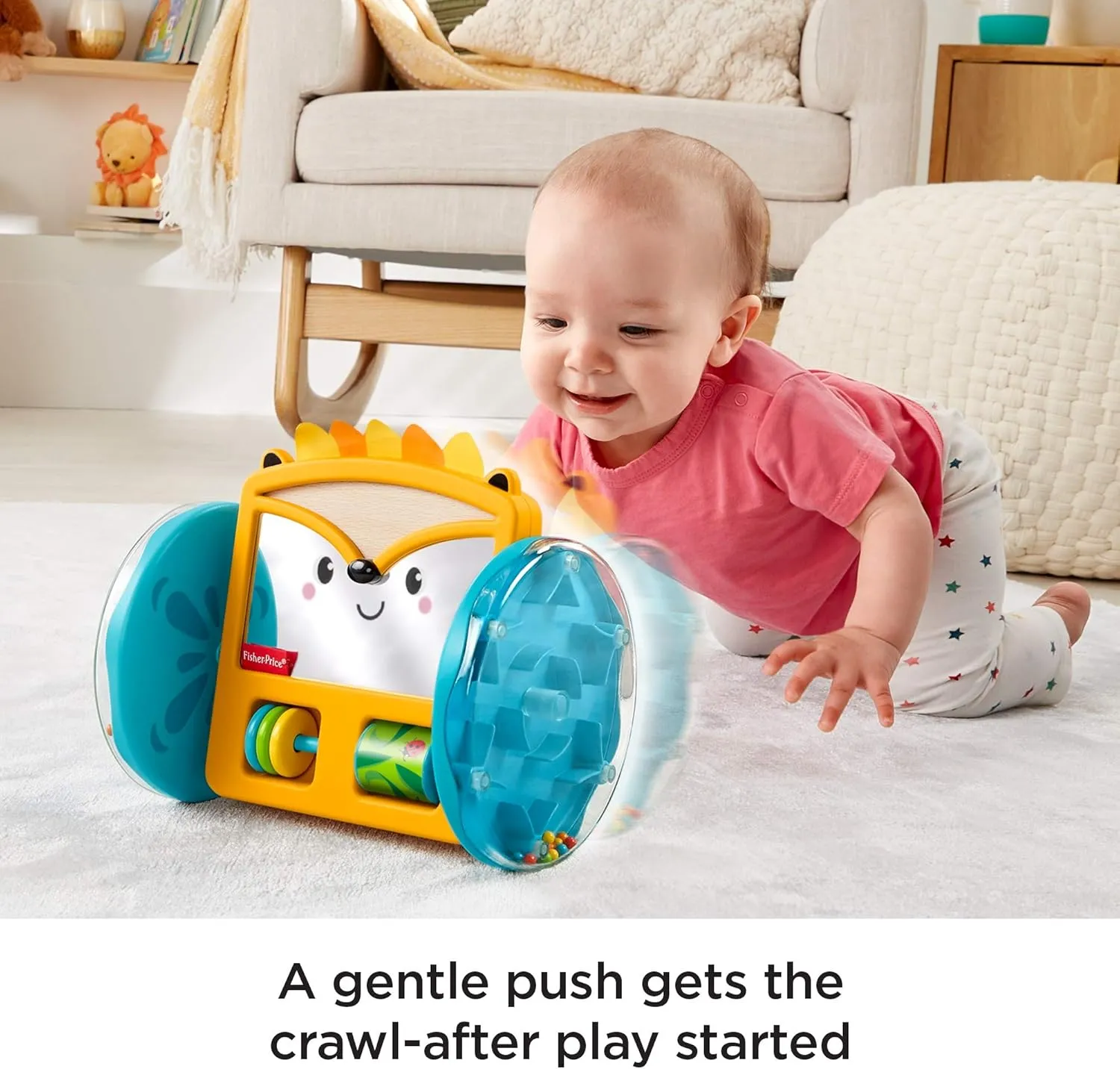 Fisher-Price Toys Fisher-Price Play & Crawl Hedgehog Mirror - Tummy Time, Crawling, and Sensory Toy for Babies 3 Months & Up