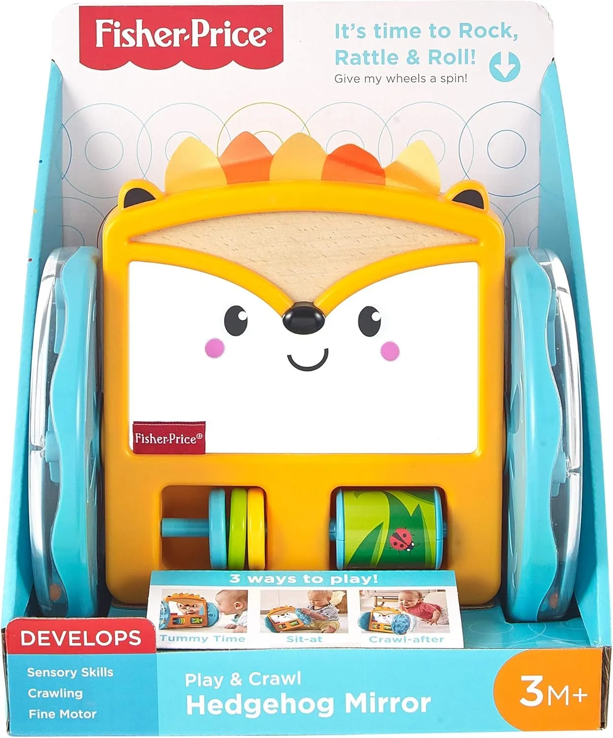 Fisher-Price Toys Fisher-Price Play & Crawl Hedgehog Mirror - Tummy Time, Crawling, and Sensory Toy for Babies 3 Months & Up