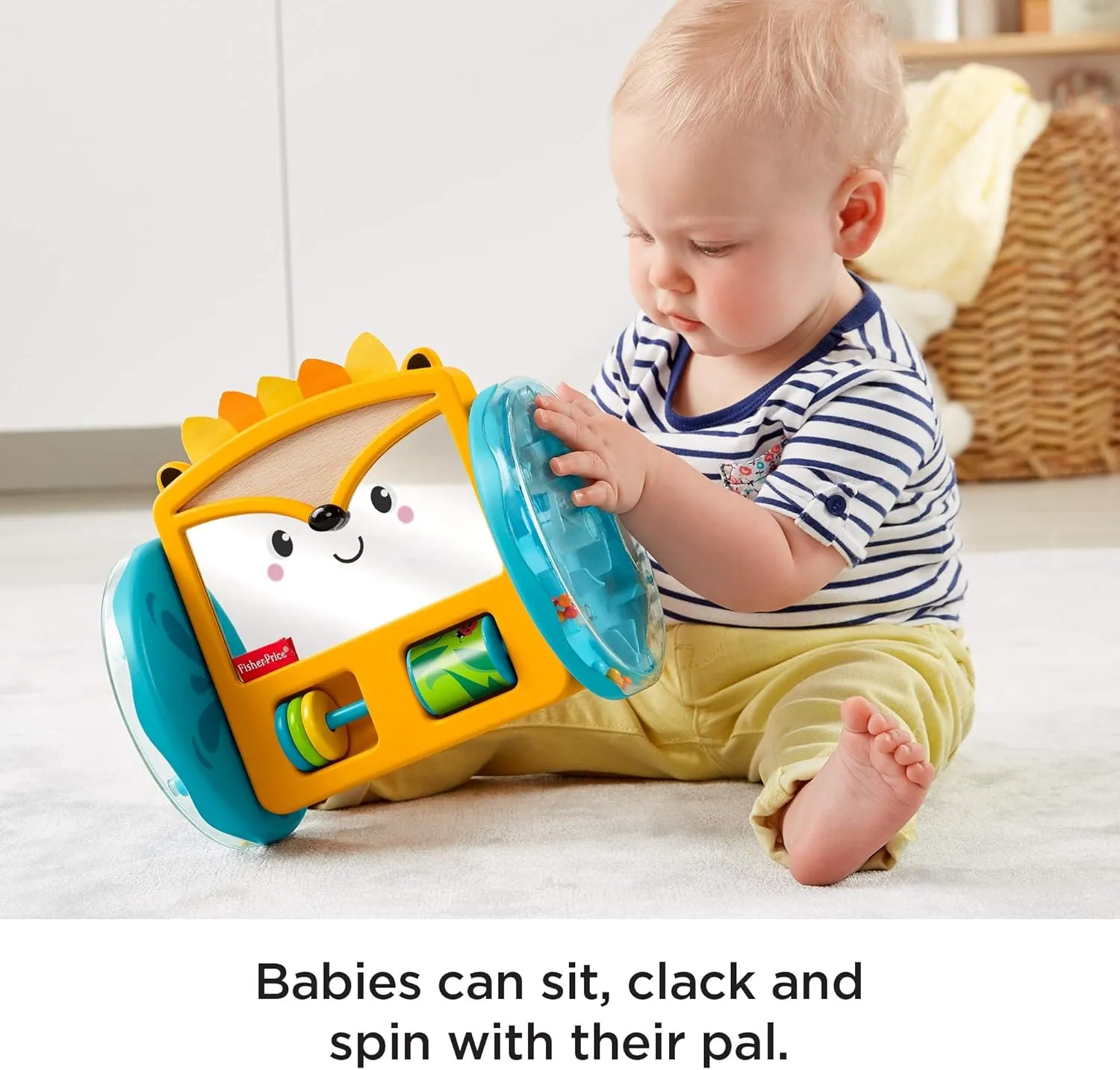 Fisher-Price Toys Fisher-Price Play & Crawl Hedgehog Mirror - Tummy Time, Crawling, and Sensory Toy for Babies 3 Months & Up