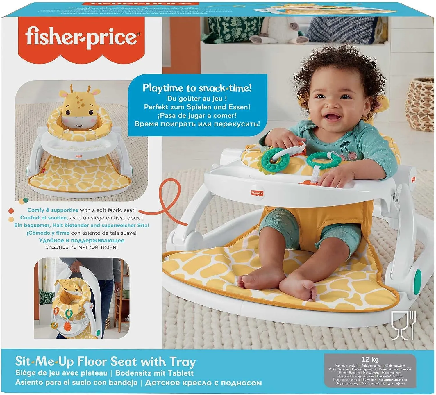 Fisher-Price Toys ?Fisher-Price Portable Baby Chair with Snack Tray, BPA-Free Teether and Clacker Toy